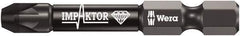 Wera - 1/4" Drive, PZ.3 Pozidriv Screwdriver Bit - 2" OAL - Exact Tool & Supply