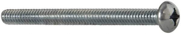 Value Collection - 1/4-20 UNC, 3" Length Under Head Phillips Drive Machine Screw - Round Head, Grade 2 Steel, Zinc-Plated Finish, Without Washer - Exact Tool & Supply