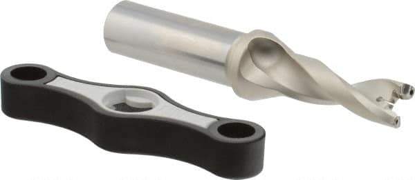 Iscar - 0.512 to 35/64" Diam, 3xD, 1.53" Max Depth, 5/8" Shank Diam, 4.12" OAL, Replaceable Tip Drill - IDK, IDM, IDN, IDP Insert, 13 Seat Size, DSM Toolholder, Series ChamDrillJet - Exact Tool & Supply