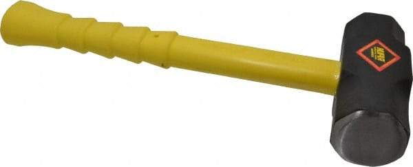 NUPLA - 8 Lb Head, 16" Long Sledge Hammer - Steel Head, 2-1/4" Face Diam, Fiberglass Handle - Exact Tool & Supply