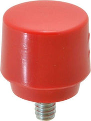 NUPLA - 1" Face Diam, Grade Medium, Red Hammer Tip/Face - Plastic - Exact Tool & Supply