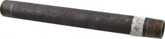 Made in USA - Schedule 80, 1" Diam x 12" Long Black Pipe Nipple - Threaded - Exact Tool & Supply