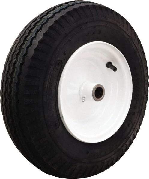 Hamilton - 16 Inch Diameter x 4-7/8 Inch Wide, Rubber Caster Wheel - 1,220 Lb. Capacity, 4-1/2 Inch Hub Length, 1-1/4 Inch Axle Diameter, Tapered Roller Bearing - Exact Tool & Supply
