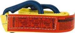 Lift-All - 3' Long x 2" Wide, 3,200 Lb Vertical Capacity, 1 Ply, Polyester Web Sling - 2,500 Lb Choker Capacity, Yellow - Exact Tool & Supply