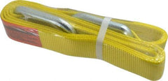 Lift-All - 8' Long x 2" Wide, 3,200 Lb Vertical Capacity, 1 Ply, Polyester Web Sling - 2,500 Lb Choker Capacity, Yellow - Exact Tool & Supply