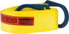 Lift-All - 16' Long x 4" Wide, 6,400 Lb Vertical Capacity, 1 Ply, Polyester Web Sling - 5,000 Lb Choker Capacity, Yellow - Exact Tool & Supply
