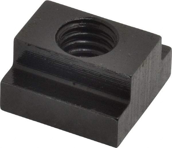 Gibraltar - 7/16-14 Tapped Through T Slot Nut - 1/2" Slot Width, 7/8 x 9/32" Base Width x Height, 7/8 x 1/2" OAL x Height - Exact Tool & Supply