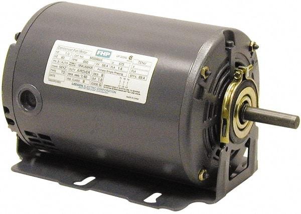 Leeson - 1/2 Max hp, 1,725 Max RPM, Electric AC DC Motor - 115 V Input, Single Phase, 48YZ Frame, Yoke Mount, ODP Enclosure - Exact Tool & Supply