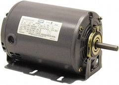 Leeson - 1/2 Max hp, 1,725 Max RPM, Electric AC DC Motor - 115 V Input, Single Phase, 48YZ Frame, Yoke Mount, ODP Enclosure - Exact Tool & Supply