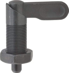 Gibraltar - M20x1.5, 35mm Thread Length, Straight Cam Action Indexing Plunger - 20mm Body Diam, 35mm Body Length, 50mm Handle Length, 12mm Plunger Projection - Exact Tool & Supply