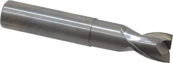 OSG - 1/2", 1/2" LOC, 1/2" Shank Diam, 3" OAL, 2 Flute, Solid Carbide Square End Mill - Single End, Uncoated, Spiral Flute, 30° Helix, Centercutting, Right Hand Cut, Right Hand Flute, Series 2023 - Exact Tool & Supply