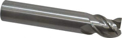 OSG - 5/8", 3/4" LOC, 5/8" Shank Diam, 3-1/2" OAL, 3 Flute, Solid Carbide Square End Mill - Single End, Uncoated, Spiral Flute, 45° Helix, Centercutting, Right Hand Cut, Right Hand Flute, Series 2041 - Exact Tool & Supply