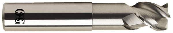 OSG - 1", 1" LOC, 1" Shank Diam, 5" OAL, 3 Flute, Solid Carbide Square End Mill - Single End, Uncoated, Spiral Flute, 45° Helix, Right Hand Cut, Right Hand Flute, Series 2043 - Exact Tool & Supply