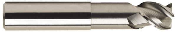 OSG - 1", 3 Flute, Single End, Solid Carbide, 0.09" Corner Radius End Mill - 6" OAL, 45° Helix, Right Hand Flute, 1" LOC, Right Hand Cut, 3-3/8" Extended Reach - Exact Tool & Supply