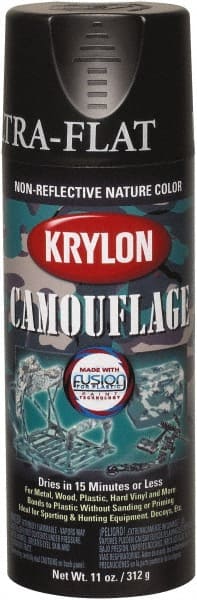 Krylon - 11 oz Black Flat Finish Latex Paint - Exact Tool & Supply