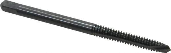 Kennametal - #6-32 UNC, 2 Flute, Oxide Finish, High Speed Steel Spiral Point Tap - Plug Chamfer, Right Hand Thread, 2" OAL, 11/16" Thread Length, 0.141" Shank Diam, 3B Class of Fit - Exact Tool & Supply