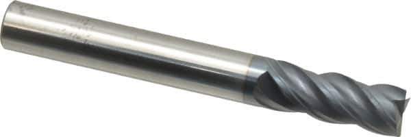 SGS - 5/16", 13/16" LOC, 5/16" Shank Diam, 2-1/2" OAL, 4 Flute, Solid Carbide Square End Mill - Single End, AlTiN Finish, Spiral Flute, Variable° Helix, Right Hand Cut, Right Hand Flute, Series Z1 - Exact Tool & Supply