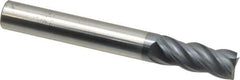 SGS - 5/16", 13/16" LOC, 5/16" Shank Diam, 2-1/2" OAL, 4 Flute, Solid Carbide Square End Mill - Single End, AlTiN Finish, Spiral Flute, Variable° Helix, Right Hand Cut, Right Hand Flute, Series Z1 - Exact Tool & Supply