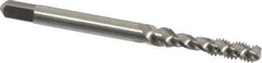 Kennametal - M4x0.70 Metric Coarse 3 Flute 6H Bottoming Spiral Flute Tap - Vanadium High Speed Steel, Bright Finish, 2.13" OAL, Right Hand Flute, Right Hand Thread, D4 - Exact Tool & Supply
