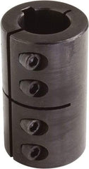 Climax Metal Products - 2" Inside x 3-3/8" Outside Diam, One Piece Split Clamping Collar with Keyway - 4-7/8" Long x 1/2" Keyway Width x 1/4" Keyway Depth - Exact Tool & Supply