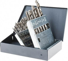 Chicago-Latrobe - #25 Drill, F to U Drill, #6-32 to 1/2-13 Tap, Hand Tap and Drill Set - Bright Finish High Speed Steel Drills, Bright Finish High Speed Steel Taps, Plug Chamfer, 18 Piece Set - Exact Tool & Supply