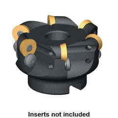 Kennametal - 80mm Cut Diam, 8mm Max Depth, 27mm Arbor Hole, 6 Inserts, RD.X 1604... Insert Style, Indexable Copy Face Mill - 50mm High, Series KDM - Exact Tool & Supply