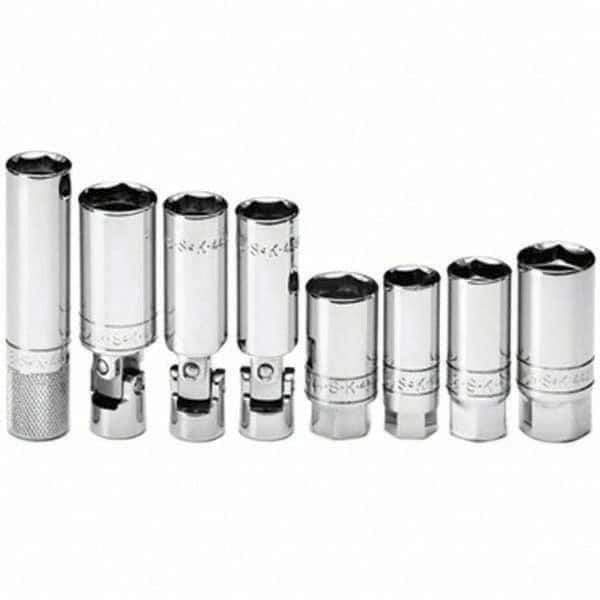 SK - 3/8" Drive Standard Socket Set - 9/16 to 13/16", Inch Measurement Standard - Exact Tool & Supply