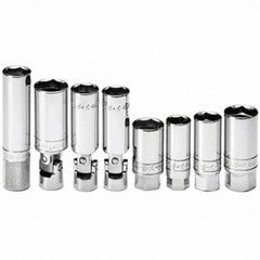 SK - 3/8" Drive Standard Socket Set - 9/16 to 13/16", Inch Measurement Standard - Exact Tool & Supply