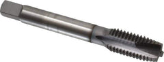 OSG - M12x1.75 Metric Coarse, 3 Flute, TiCN Finish, High Speed Steel Spiral Point Tap - Plug Chamfer, Right Hand Thread, 3-3/8" OAL, 1-21/32" Thread Length, 0.367" Shank Diam, 6H Class of Fit, Series 142 - Exact Tool & Supply