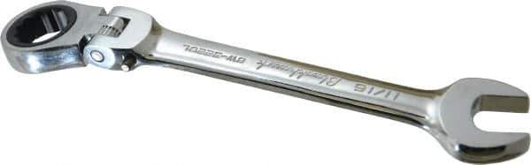 Blackhawk by Proto - 11/16" 12 Point Flexhead Combination Wrench - 15° Head Angle, 7-1/2" OAL, Steel, Chrome Finish - Exact Tool & Supply