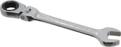 Blackhawk by Proto - 15mm 12 Point Flexhead Combination Wrench - 15° Head Angle, 6-11/16" OAL, Steel, Chrome Finish - Exact Tool & Supply