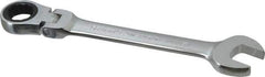 Blackhawk by Proto - 19mm 12 Point Flexhead Combination Wrench - 15° Head Angle, 8-1/2" OAL, Steel, Chrome Finish - Exact Tool & Supply