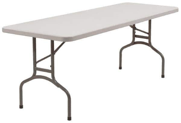 NPS - 72" Long x 30" Wide x 29-1/2" High, Lightweight Folding Table - Light Gray - Exact Tool & Supply