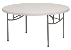 NPS - 29-1/2" High x 60" Diam, Lightweight Folding Table - Light Gray - Exact Tool & Supply