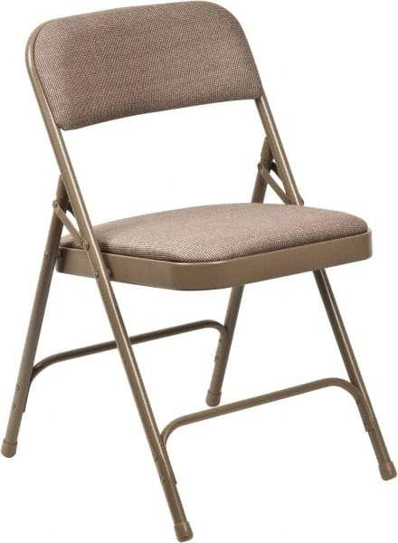 NPS - 15-3/4" Wide x 16" Deep x 29-1/2" High, Steel Folding Chair with Fabric Padded Seat - Beige - Exact Tool & Supply