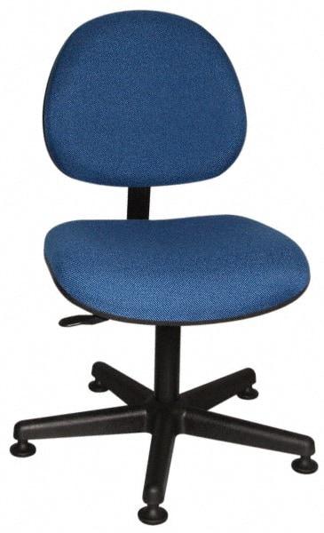 Bevco - Adjustable Chair - 18" Wide x 18" Deep, Olefin Seat, Blue - Exact Tool & Supply