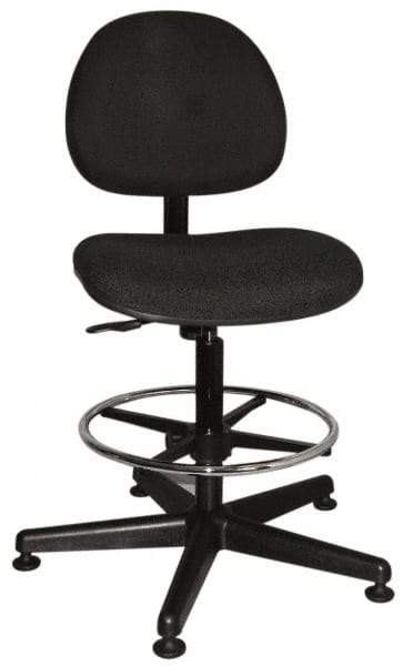 Bevco - Swivel Stool - 18" Wide x 18" Deep, Woven Fabric Seat, Black - Exact Tool & Supply