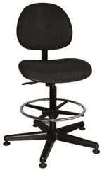 Bevco - Swivel Stool - 18" Wide x 18" Deep, Woven Fabric Seat, Black - Exact Tool & Supply