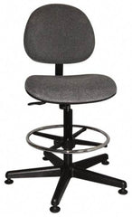 Bevco - Swivel Stool - 18" Wide x 18" Deep, Woven Fabric Seat, Gray - Exact Tool & Supply