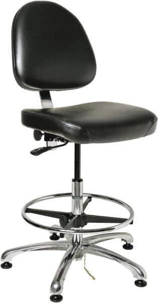 Bevco - Swivel Stool - 20" Wide x 18" Deep, Vinyl Seat, Black - Exact Tool & Supply