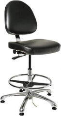Bevco - Swivel Stool - 20" Wide x 18" Deep, Vinyl Seat, Black - Exact Tool & Supply