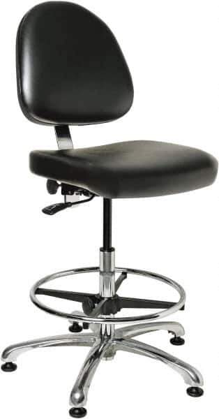 Bevco - Swivel Stool - 20" Wide x 18" Deep, Vinyl Seat, Black - Exact Tool & Supply