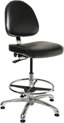 Bevco - Swivel Stool - 20" Wide x 18" Deep, Vinyl Seat, Black - Exact Tool & Supply