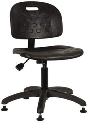 Made in USA - Adjustable Chair - 19-1/4" Wide x 17-1/4" Deep, Polyurethane Seat, Black - Exact Tool & Supply