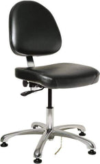 Bevco - ESD Swivel Chair - 20" Wide x 18" Deep, Vinyl Seat, Black - Exact Tool & Supply