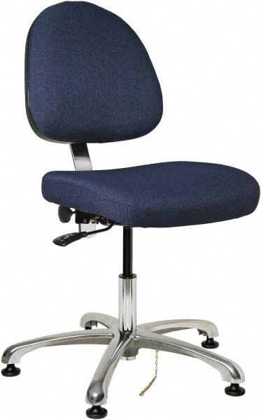 Bevco - ESD Swivel Chair - 20" Wide x 18" Deep, Fabric Mesh Seat, Navy - Exact Tool & Supply