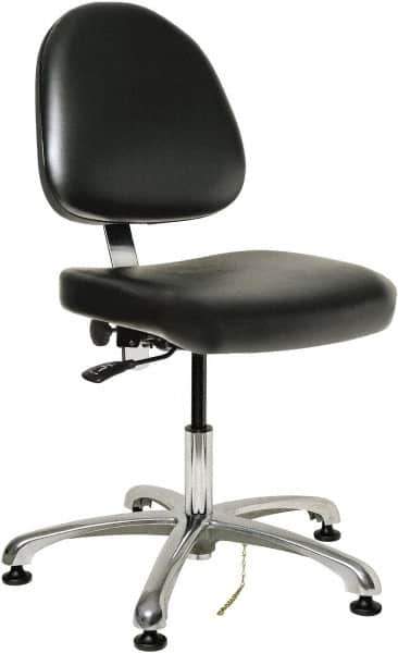 Bevco - Adjustable Chair - 20" Wide x 18" Deep, Vinyl Seat, Black - Exact Tool & Supply