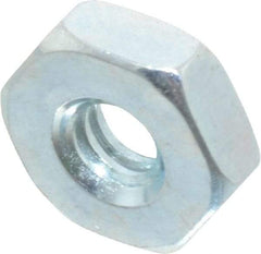 Value Collection - #6-32 UNC Steel Right Hand Hex Nut - 5/16" Across Flats, 7/64" High, Zinc-Plated Finish - Exact Tool & Supply