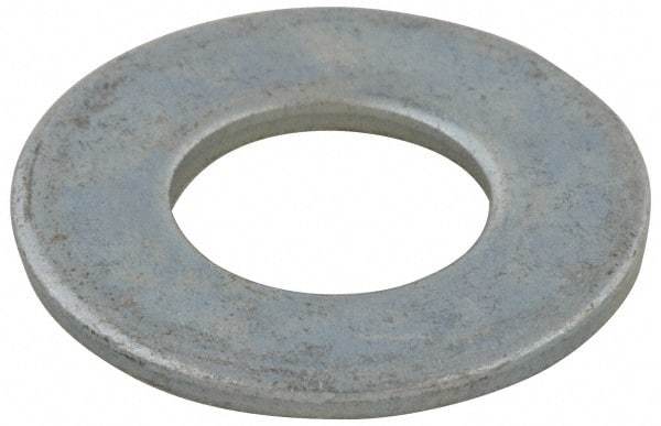 Value Collection - #10 Screw, Grade 2 Steel USS Flat Washer - 0.241" ID x 0.58" OD, 0.067" Thick, Zinc-Plated Finish - Exact Tool & Supply