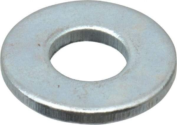 Value Collection - #8 Screw, Grade 2 Steel SAE Flat Washer - 0.183" ID x 0.45" OD, 0.067" Thick, Zinc-Plated Finish - Exact Tool & Supply